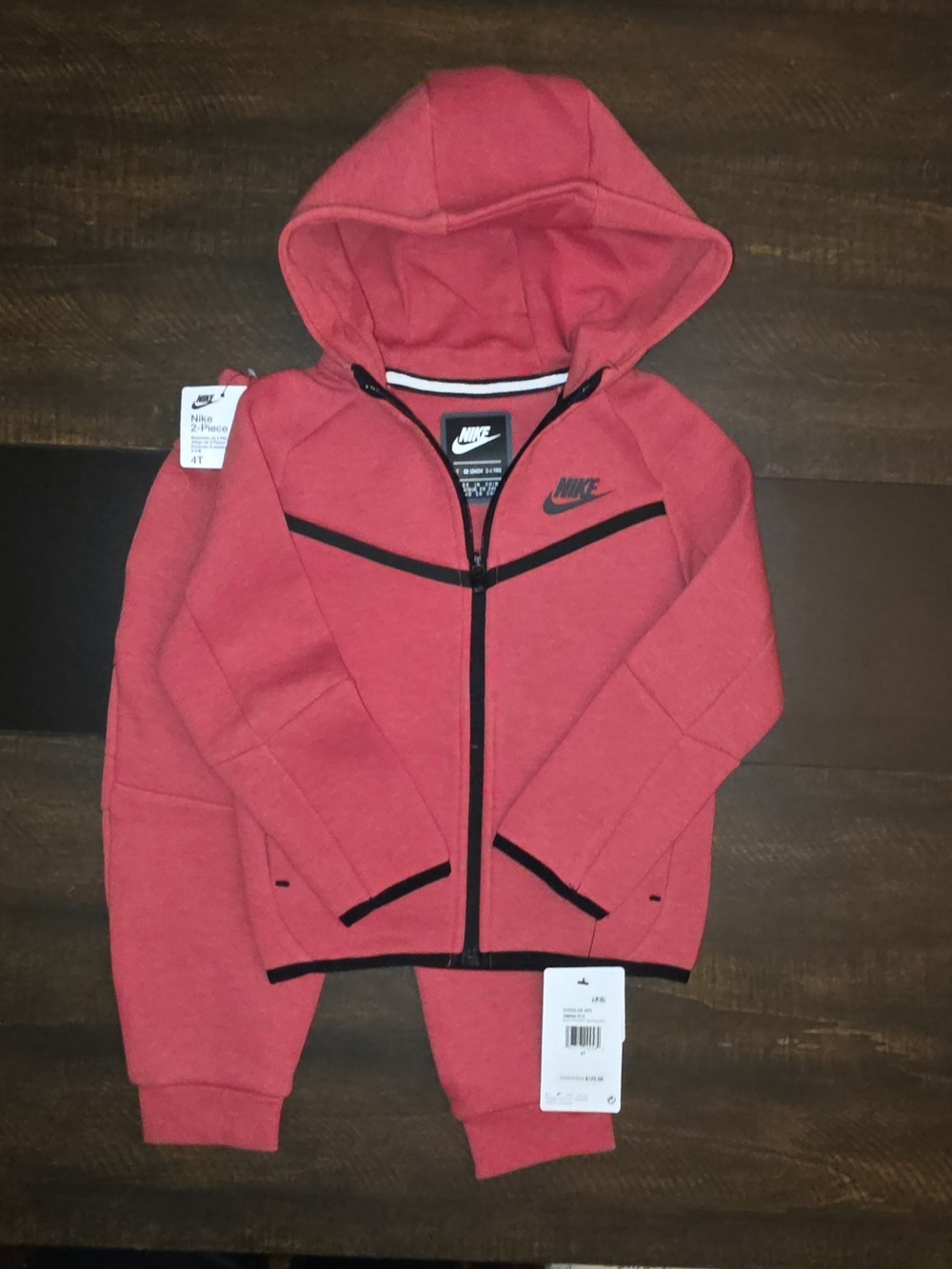 Nike Kids' Pink Hooded Zip Jacket & Jogger Set